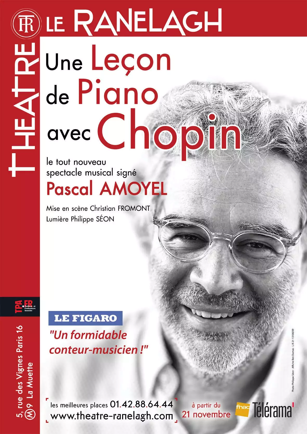 Une leçon de piano avec Chopin Théâtre Le Ranelagh Paris